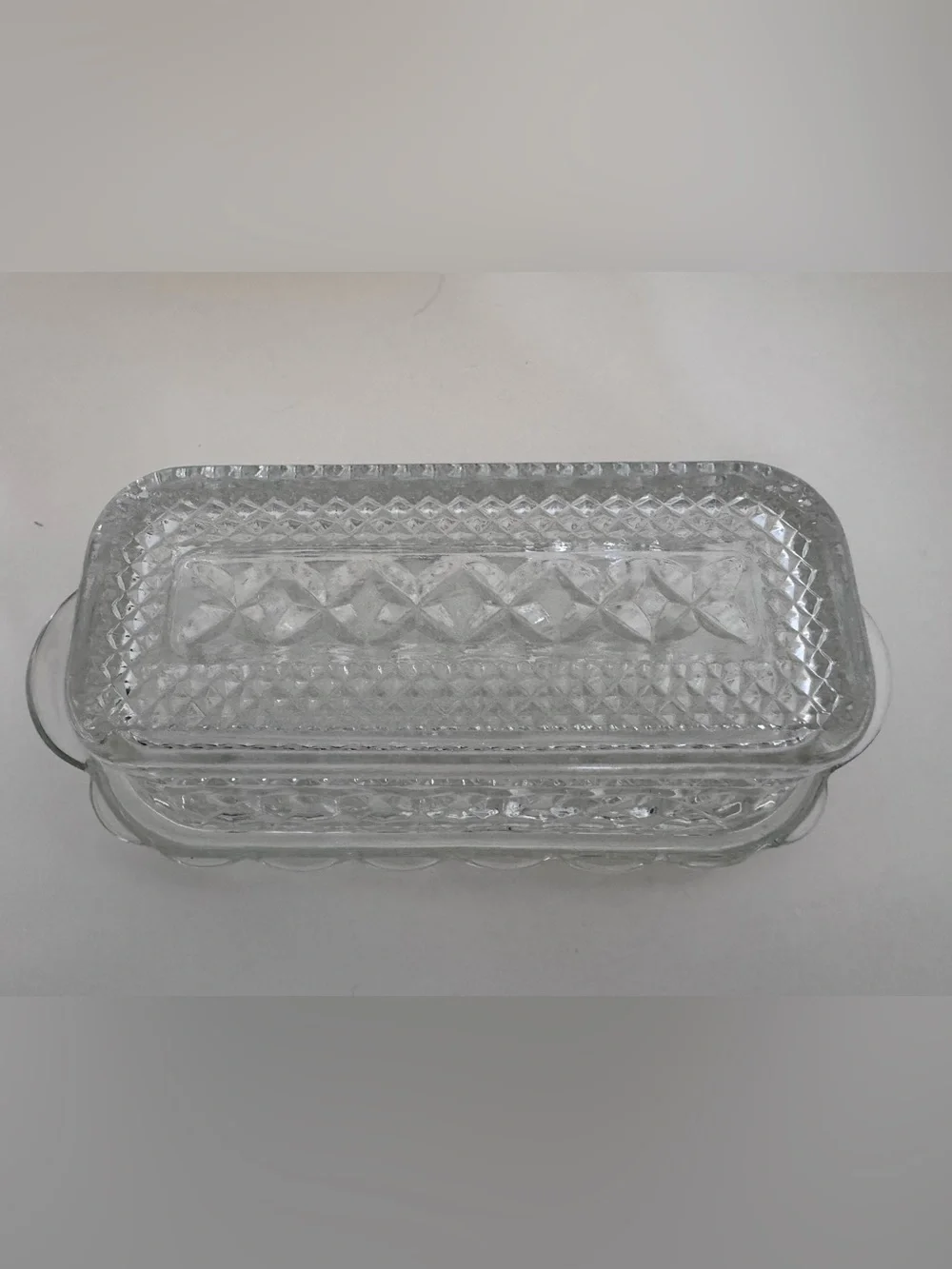 Anchor Hocking Wexford Glass Butter Dish Vintage Cottagecore Farmhouse Decor